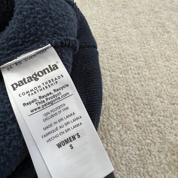 Patagonia Blue Better Sweater Pea Coat Double Breasted Jacket S - Picture 8 of 9